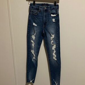 Aeropostale Ripped Blue Skinny Jeans